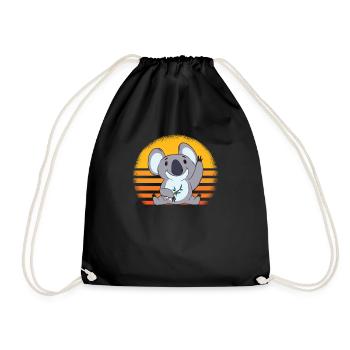 Koala Bear Retro - Drawstring Bag - black - Front
