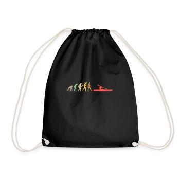 Vintage Rowing Evolution Rower Crew Gift Idea - Drawstring Bag - black - Front