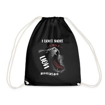 Funny snore saying I don't snore lion - Drawstring Bag - black - Front