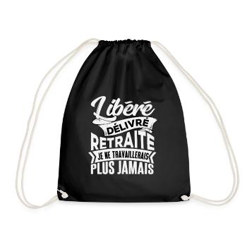 Libéré Délivré Retraité Humour Cadeau Retraite - Sac de sport léger - noir - Devant