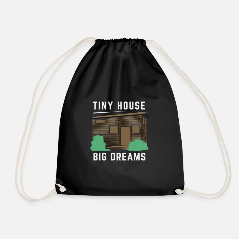 Tiny House Design für einen Kleines Häuschen Fan - Turnbeutel - Schwarz