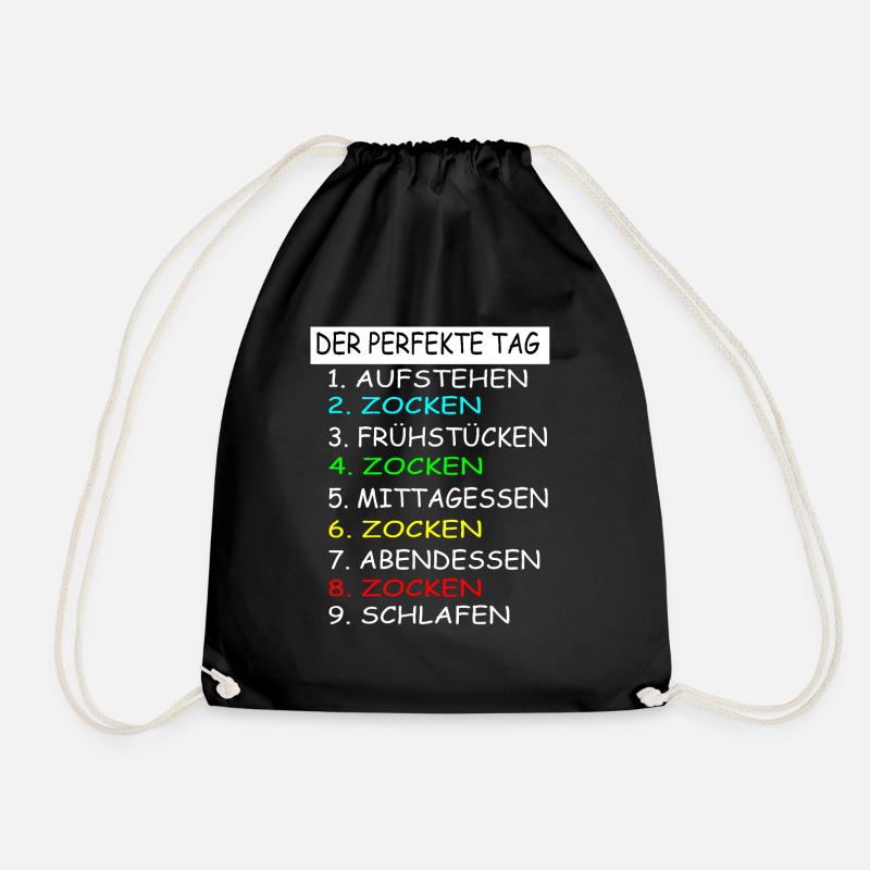 Der perfekte Tag Zocken Gamer Gaming - Turnbeutel - Schwarz