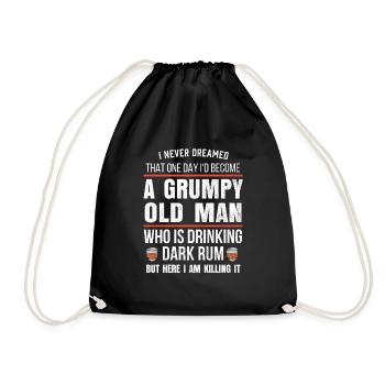 Cadeau d'amant de rhum à la retraite pour homme I boire du rhum drôle - Sac de sport léger - noir - Devant