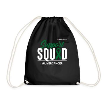 Support Squad Cancer Liver Cancer Awareness - Drawstring Bag - black - Front