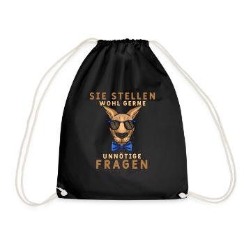 they like to ask unnecessary questions - kangaroo - Drawstring Bag - black - Front