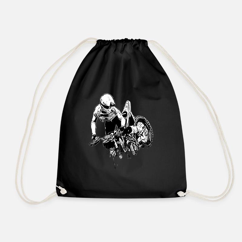 Motocross Design Enduro / Geschenkidee - Turnbeutel - Schwarz
