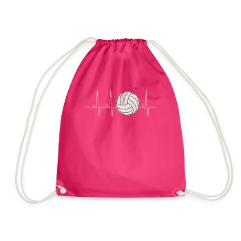 Volleyball Heartbeats als lustige Volleyball-Ideen - Turnbeutel - Fuchsia - Vorne