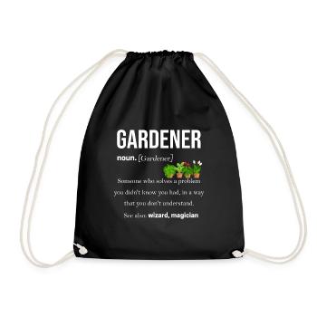 gardener - Drawstring Bag - black - Front
