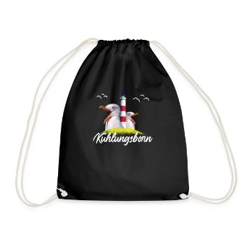 Kühlungsborn Baltic Sea coast beach souvenir gift - Drawstring Bag - black - Front