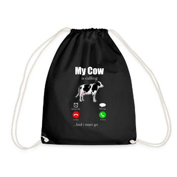 Vache moo boeuf lait fermier ferme des animaux - Sac de sport léger - noir - Devant