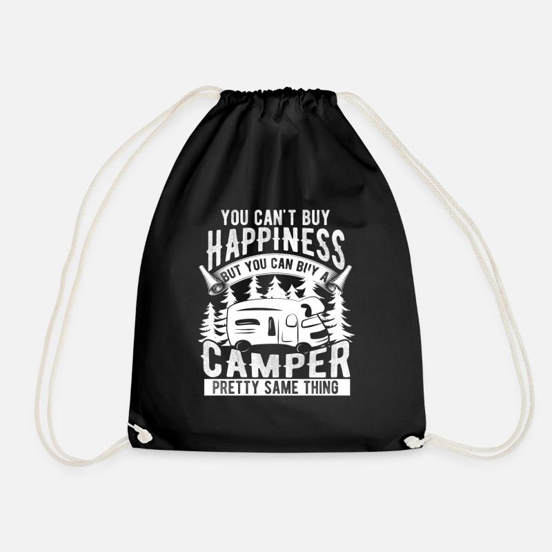 Camper caravan glücklich - Turnbeutel - Schwarz
