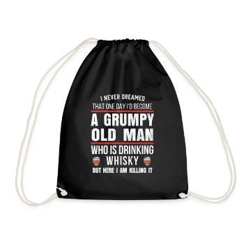 Cadeau de whisky pour hommes pour buveurs de bourbon drôle - Sac de sport léger - noir - Devant