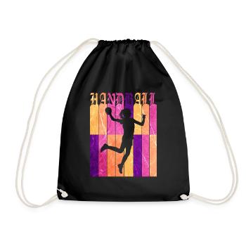 Ich kann nicht Ich habe Handball - Evolution Handballer - Turnbeutel - Schwarz - Vorne