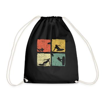 Kitesurfer Kite Ich Kann Nicht Ich Bin Kitesurfen - Turnbeutel - Schwarz - Vorne