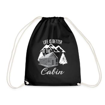 Life Is Better At The Cabin Camper Wanderer Hütte - Sac de sport léger - noir - Devant
