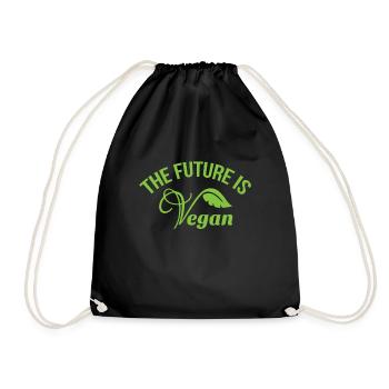 The future is vegan - Drawstring Bag - black - Front