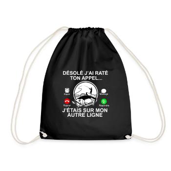 Pêcheur Humour Appel Cadeau Pêche - Sac de sport léger - noir - Devant