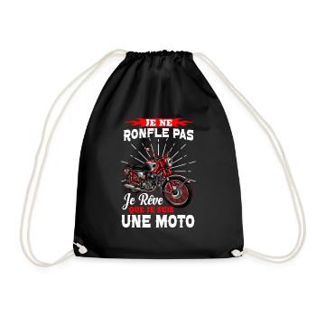 Je rêve que je suis une moto - humour motard - Sac de sport léger - noir - Devant