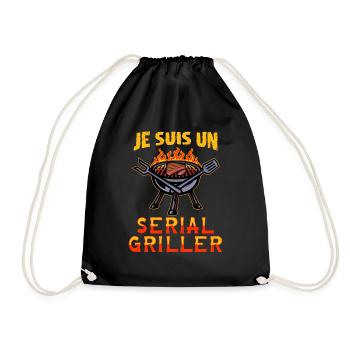 Serial Griller - Humour Barbecue - Sac de sport léger - noir - Devant