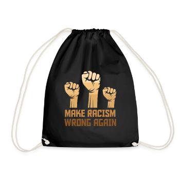 Black Make Racism Wrong Again - Sac de sport léger - noir - Devant