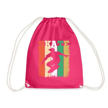 Skate Retro Vintage Skater Skateboarding Geschenk - Turnbeutel - Fuchsia - Vorne