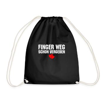 Finger weg schon vergeben - Turnbeutel - Schwarz - Vorne