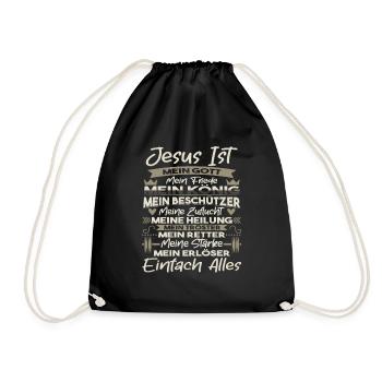 Jesus Christus Geschenk für Christen - Turnbeutel - Schwarz - Vorne