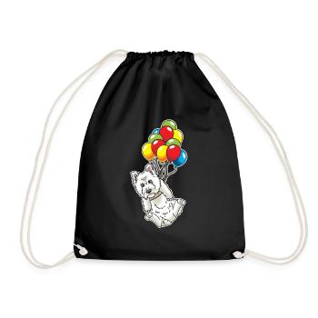 West Highland White Terrier avec ballons Westie - Sac de sport léger - noir - Devant