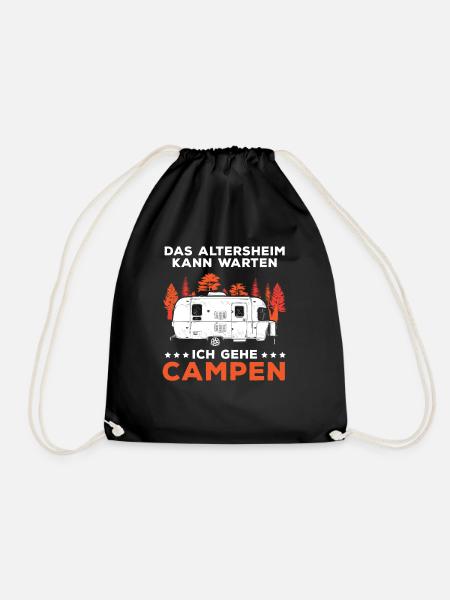 Camping Opa Wohnwagen Womo Geschenk - Turnbeutel - Schwarz