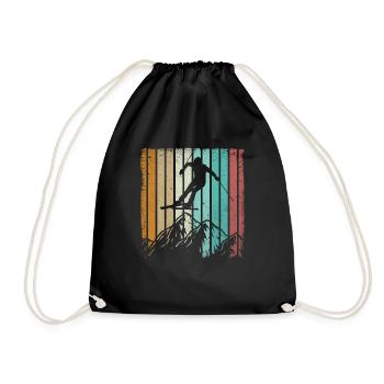 Ski ski ski vintage ski alpin ski ski - Sac de sport léger - noir - Devant