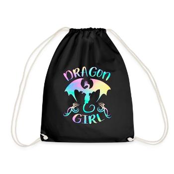 Dragon Girl - Drawstring Bag - black - Front