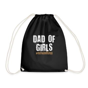 Dad Of Girls Outnumbered Daughter Gifts - Sac de sport léger - noir - Devant