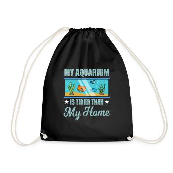 Aquarium Fisch Schildkröte Keeper Geschenkidee - Turnbeutel - Schwarz - Vorne