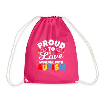Autism - Drawstring Bag - fuchsia - Front