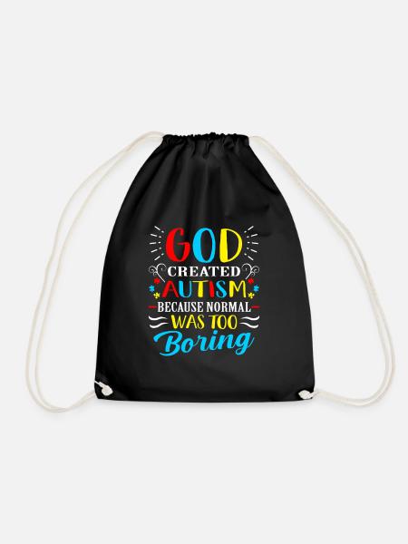 Autism Awareness Respect Shirt Gift - Drawstring Bag - black