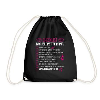 Bachelorette Party Checklist - Drawstring Bag - black - Front