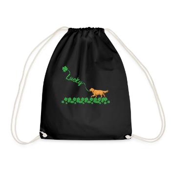 Heureux Golden Retriever Dog St. Patricks Day - Sac de sport léger - noir - Devant