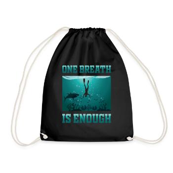 Apnea Diver freediving One Breath - Drawstring Bag - black - Front
