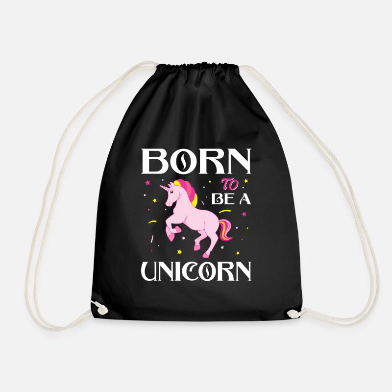 Unicorn Unicorns Magical Unicorn - Drawstring Bag - black
