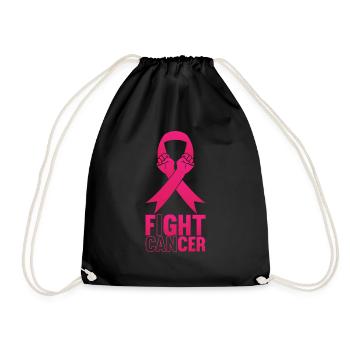 Fight Cancer Krebs bekämfen Krankheit - Turnbeutel - Schwarz - Vorne