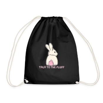 Talk to the Fluff Happy Easter - Drawstring Bag - black - Front