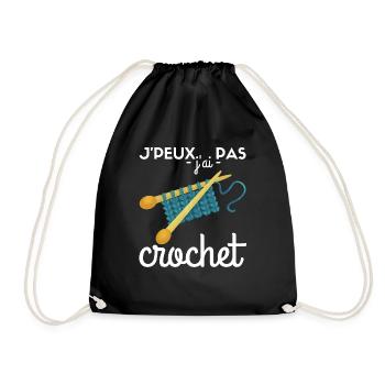 Crochet Je Peux Pas J'ai Crochet Tricot Crocheter - Sac de sport léger - noir - Devant