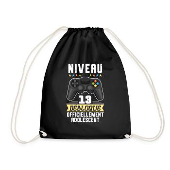 Niveau 13 - Anniversaire 13 ans Gamer Cadeau - Sac de sport léger - noir - Devant