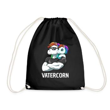 Father Daughter Unicorns - Dad Girl - Drawstring Bag - black - Front