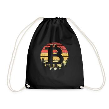 Bitcoin Vintage Retro BTC Crypto Moon - Sac de sport léger - noir - Devant