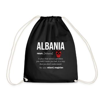 Albanien - Turnbeutel - Schwarz - Vorne