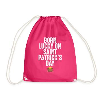 Né Lucky On Saint Patrick’s Day Birthday Irlandais - Sac de sport léger - fuchsia - Devant