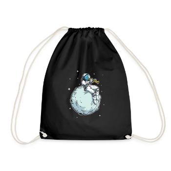 Astronaut Playing Clarinet Music Clarinet Lover - Drawstring Bag - black - Front