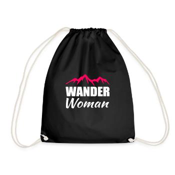 Wander Woman Wandern - Turnbeutel - Schwarz - Vorne