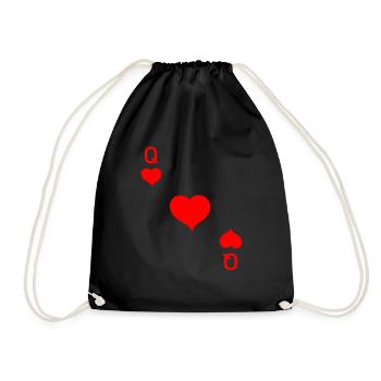 coeur dame carte poker carnaval - Sac de sport léger - noir - Devant